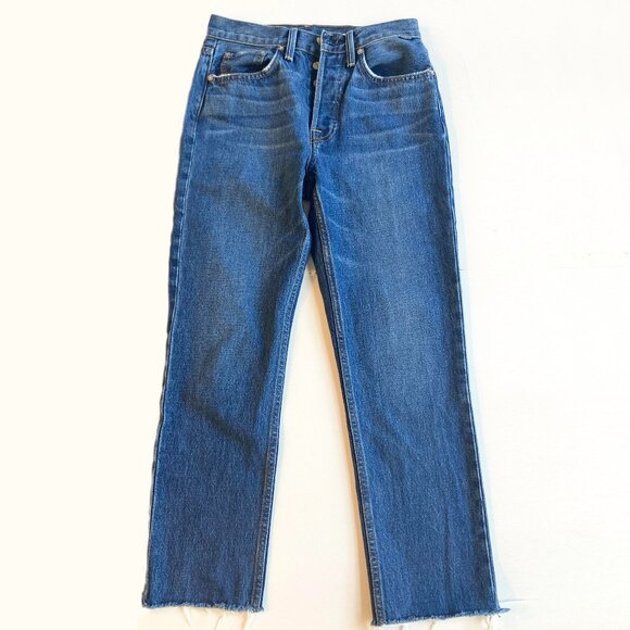 NOEND DENIM High Rise Straight Crop Jeans, Blue, 26 - Picture 5 of 15